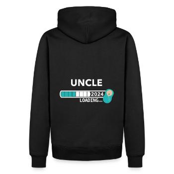 Ich werde Onkel 2024/ Werdender Onkel 2024 - Männer Premium Bio Hoodie - Schwarz - Hinten - Nico (187cm)