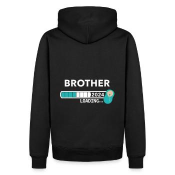 Brother2024 - Männer Premium Bio Hoodie - Schwarz - Hinten - Nico (187cm)