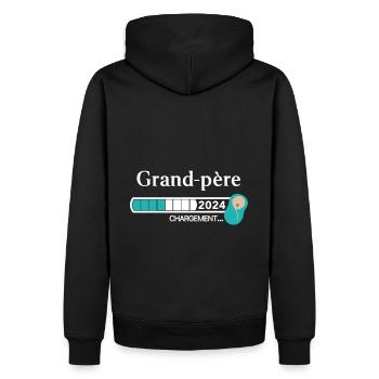 Grand père 2024 Chargement - Sweat à capuche Premium bio Homme - noir - Dos - Nico (187cm)