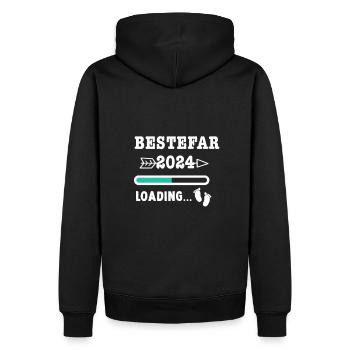 Bestefar 2024 - Sweat à capuche Premium bio Homme - noir - Dos - Nico (187cm)
