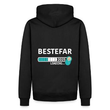 Bestefar 2025 - Sweat à capuche Premium bio Homme - noir - Dos - Nico (187cm)