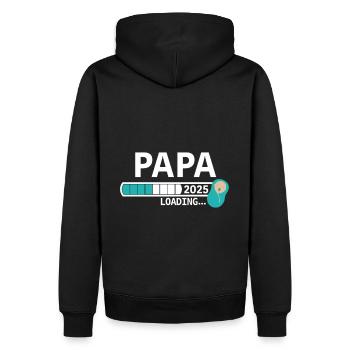 Papa 2025 loading -Für werdende Papas 2025 - Männer Premium Bio Hoodie - Schwarz - Hinten - Nico (187cm)