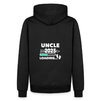 Uncle 2025 - Männer Premium Bio Hoodie - Schwarz - Hinten - Nico (187cm)