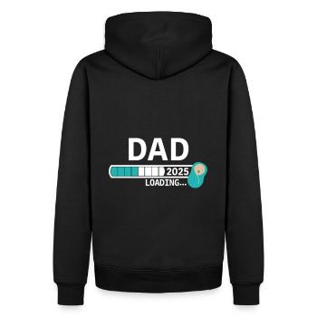Dad 2025 loading... - Männer Premium Bio Hoodie - Schwarz - Hinten - Nico (187cm)