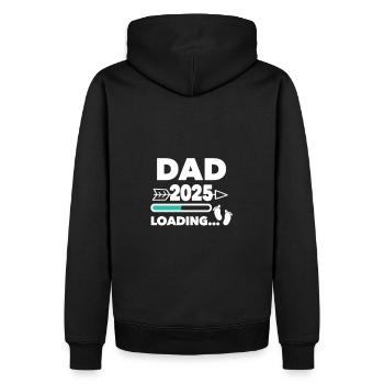 Dad 2025 loading... - Männer Premium Bio Hoodie - Schwarz - Hinten - Nico (187cm)