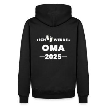 Ich werde Oma 2025 - Männer Premium Bio Hoodie - Schwarz - Hinten - Nico (187cm)