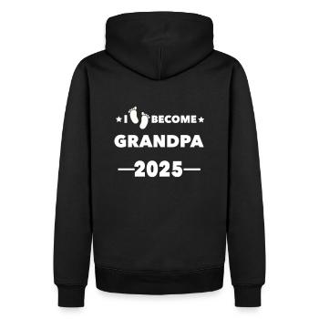 Je deviens Grand-père 2025 - Sweat à capuche Premium bio Homme - noir - Dos - Nico (187cm)