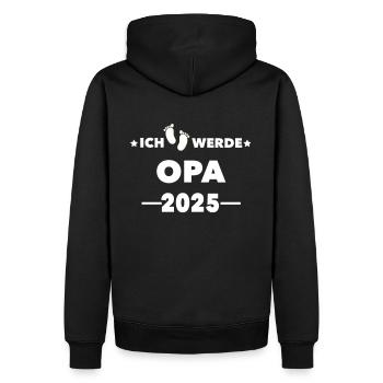 Je serai grand-père en 2025 - Sweat à capuche Premium bio Homme - noir - Dos - Nico (187cm)