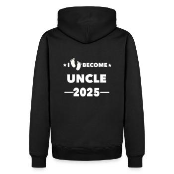 Je deviens Oncle 2025 - Sweat à capuche Premium bio Homme - noir - Dos - Nico (187cm)