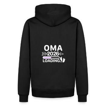 Oma 2026 Babyfüße - Männer Premium Bio Hoodie - Schwarz - Hinten - Nico (187cm)