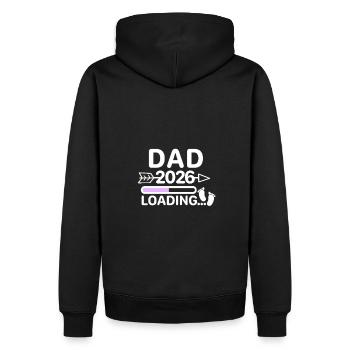 Papa 2026 Babyfüße - Männer Premium Bio Hoodie - Schwarz - Hinten - Nico (187cm)
