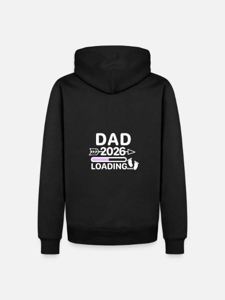 Dad 2026 Baby Feet - Men’s Premium Organic Hoodie - black
