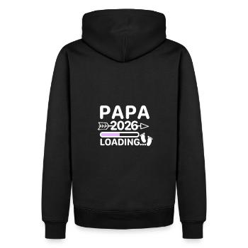 Papa 2026 Pieds de Bébé - Sweat à capuche Premium bio Homme - noir - Dos - Nico (187cm)