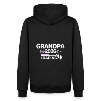Grand-père 2026 Pieds de Bébé - Sweat à capuche Premium bio Homme - noir - Dos - Nico (187cm)