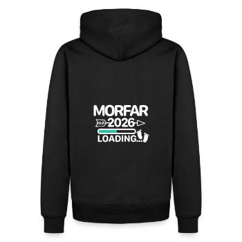 Morefar 2026 suédois - Sweat à capuche Premium bio Homme - noir - Dos - Nico (187cm)