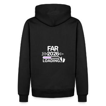 Papa 2026 dänisch - Männer Premium Bio Hoodie - Schwarz - Hinten - Nico (187cm)