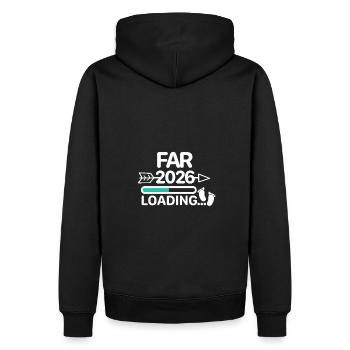 Papa 2026 dänisch - Männer Premium Bio Hoodie - Schwarz - Hinten - Nico (187cm)