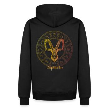 Signe du zodiaque de Capricorne - Sweat à capuche Premium bio Homme - noir - Dos - Nico (187cm)