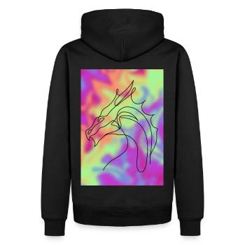 Dragon oneline - Men’s Premium Organic Hoodie - black - Back - Nico (187cm)