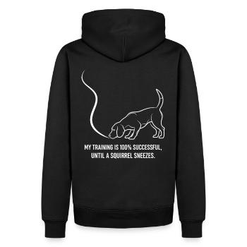 Training until the sneeze - Men’s Premium Organic Hoodie - black - Back - Nico (187cm)