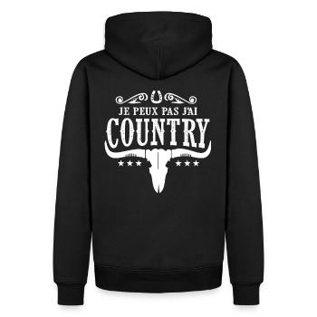 je peux pas j ai dance country cowboy - Sweat à capuche Premium bio Homme - noir - Dos - Nico (187cm)