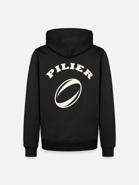 rugby position pilier - Sweat à capuche Premium bio Homme - noir