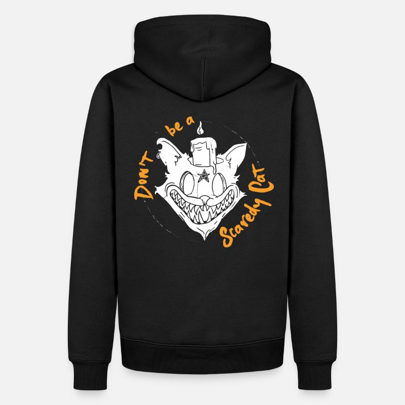 Halloween. Chat effrayé - Sweat à capuche Premium bio Homme - noir