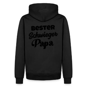 Bester Schwiegerpapa Schwiegervater in spe Heirat - Männer Premium Bio Hoodie - Schwarz - Hinten - Nico (187cm)