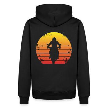 Motorrad Bike - Vintage Retro Classic - Männer Premium Bio Hoodie - Schwarz - Hinten - Nico (187cm)