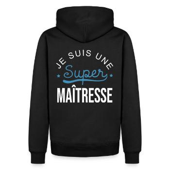 Super rmaitresse - Sweat à capuche Premium bio Homme - noir - Dos - Nico (187cm)
