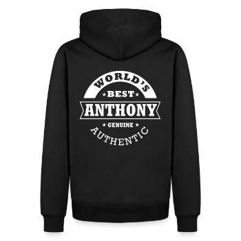 Anthony der beste personalisierte Name der Welt Anthony - Männer Premium Bio Hoodie - Schwarz - Hinten - Nico (187cm)