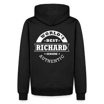 Richards bester personalisierter Name Richard - Männer Premium Bio Hoodie - Schwarz - Hinten - Nico (187cm)