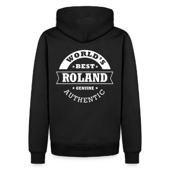 Roland best personalized gift name roland - Men’s Premium Organic Hoodie - black - Back - Nico (187cm)