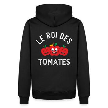 jardinier jardin cadeau homme roi des tomates - Sweat à capuche Premium bio Homme - noir - Dos - Nico (187cm)