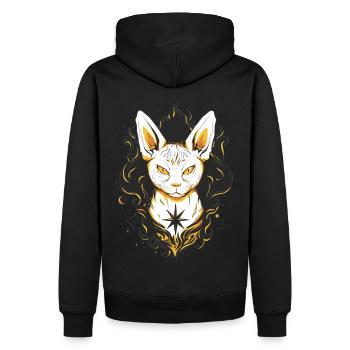 Katze Katzen - Männer Premium Bio Hoodie - Schwarz - Hinten - Nico (187cm)