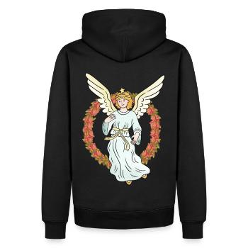 Ange Gardien Ange Protecteur Chapelet Spirituel - Sweat à capuche Premium bio Homme - noir - Dos - Nico (187cm)