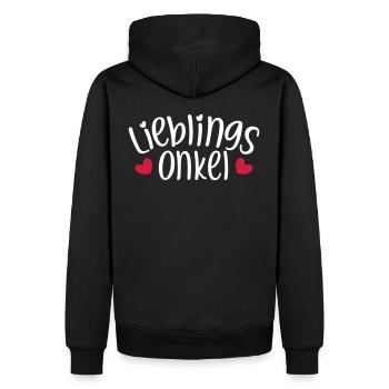 Lieblingsonkel Bester Onkel Geschenk Neffe Nichte - Männer Premium Bio Hoodie - Schwarz - Hinten - Nico (187cm)