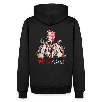 Cow of herens Eringer Valais - Men’s Premium Organic Hoodie - black - Back - Nico (187cm)