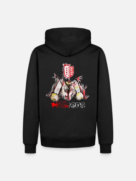 Vache d hérens Eringer valais - Sweat à capuche Premium bio Homme - noir