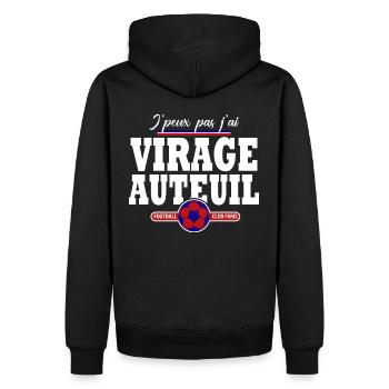 Virage Auteuil Paris football supporter club - Sweat à capuche Premium bio Homme - noir - Dos - Nico (187cm)