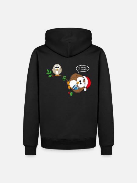 Christmas owl Christmas present gift - Men’s Premium Organic Hoodie - black