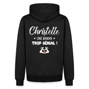 Christelle Cadeau pour une maman génial - Sweat à capuche Premium bio Homme - noir - Dos - Nico (187cm)