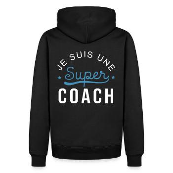Super coach cadeau Femme coach - Sweat à capuche Premium bio Homme - noir - Dos - Nico (187cm)