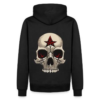Evil vector skull - Men’s Premium Organic Hoodie - black - Back - Nico (187cm)