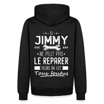 Si Jimmy ne peut pas le réparer on est foutus - Sweat à capuche Premium bio Homme - noir - Dos - Nico (187cm)