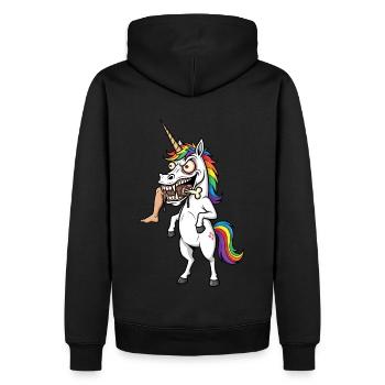 Licorne folle – À TOMBER ! - Sweat à capuche Premium bio Homme - noir - Dos - Nico (187cm)