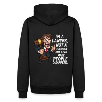 Anwalt & Magier: Leute verschwinden lassen! - Männer Premium Bio Hoodie - Schwarz - Hinten - Nico (187cm)