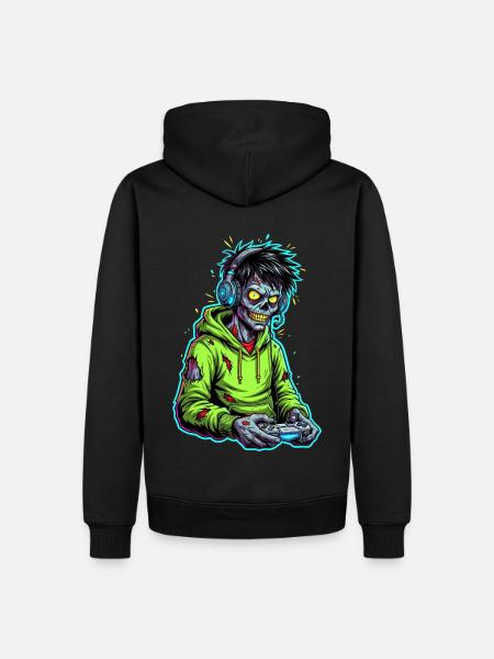 Zombie Gamer – Hjernen har brug for en pause! - Herre Premium økologisk hoodie - sort