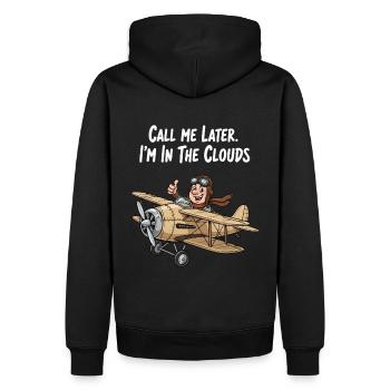 Au-dessus des nuages : avion avion - Sweat à capuche Premium bio Homme - noir - Dos - Nico (187cm)