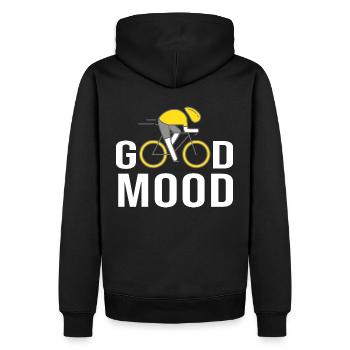 Vélo velo good mood - Sweat à capuche Premium bio Homme - noir - Dos - Nico (187cm)